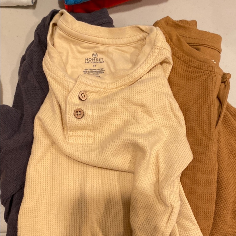 BUNDLE Honest Baby Waffle Knit long sleeve shirts